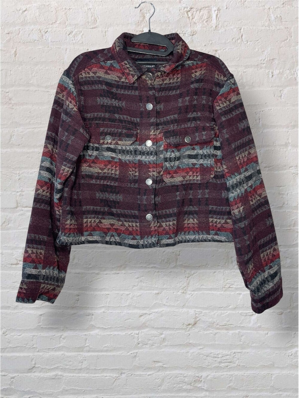 Dictionary Cropped Aztec Southwestern Shacket Festival Y2K M